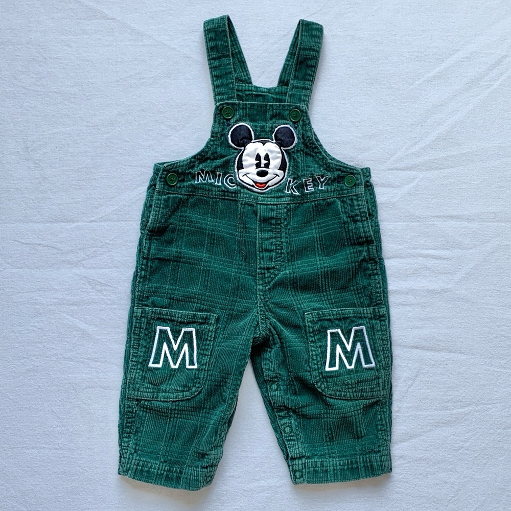 Disney Green Mickey Mouse Corduroy Overalls